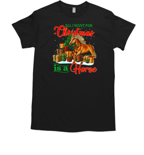 All I Want For Christmas Is A Horse Funny Christmas Horse T-Shirt