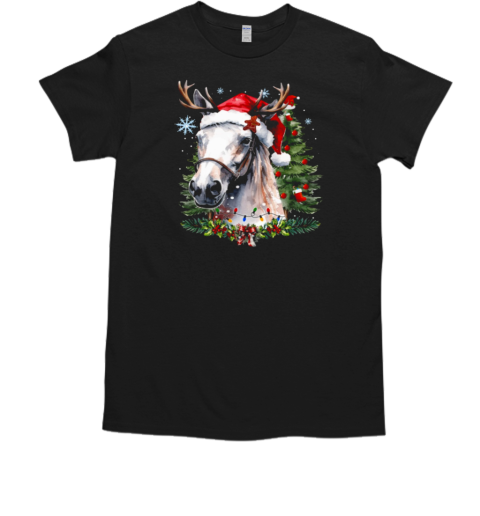 Horse Wearing Noel Hat Christmas Horse T-Shirt