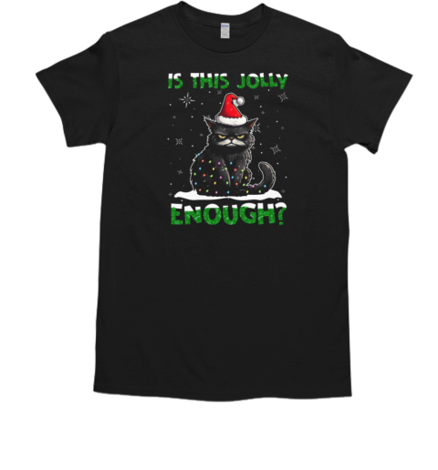 Is This Jolly Enough Cat Wearing Noel Hat Christmas Cat T-Shirt