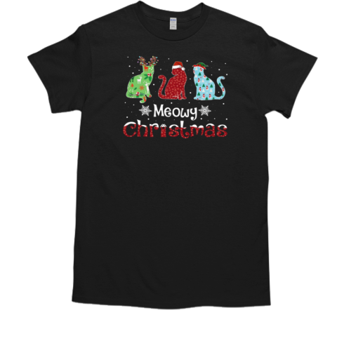 Meowy Christmas Cats With Hats Christmas Cat T-Shirt