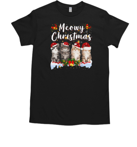 Meowy Christmas Cute Christmas Cat T-Shirt