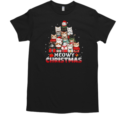 Meowy Christmas Interesting Xmas Cat T-Shirt