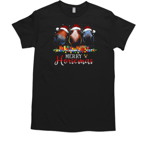 Merry Horsemas Santa Hats T-Shirt