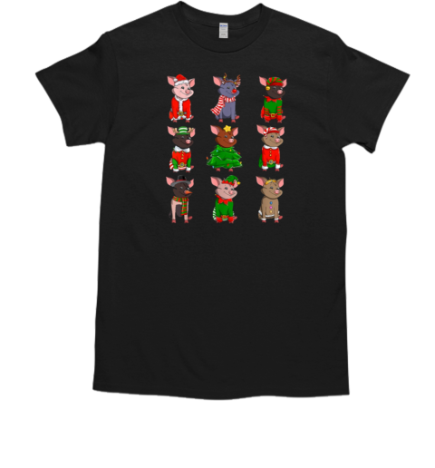 Pig Christmas Santa Reindeer ELF T-Shirt