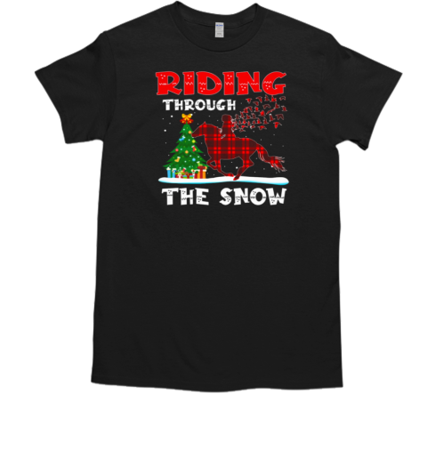 Riding Through The Snow Christmas Tree T-Shirt