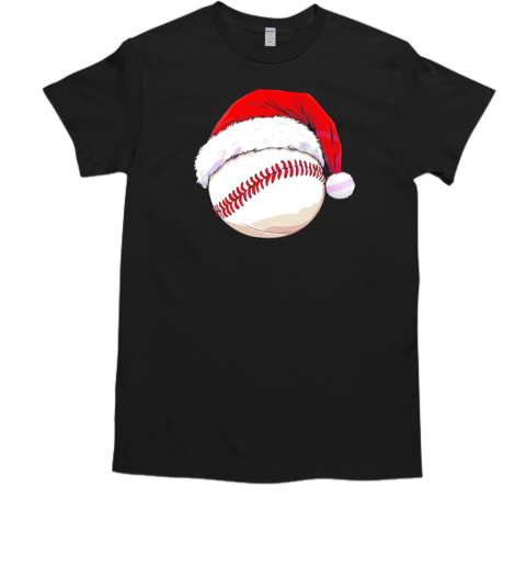 Santa Hat Baseball Christmas T-Shirt