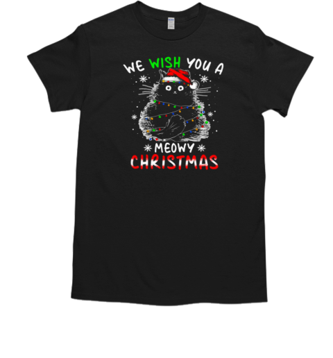 We Wish You A Meow Christmas Christmas Black Cat T-Shirt