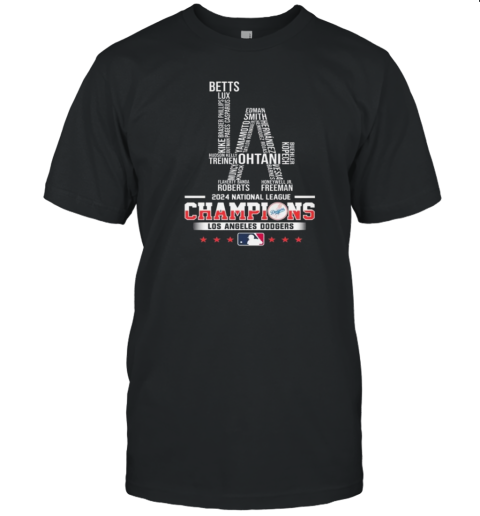 2024 National League Champions Los Angeles Dodgers Logo All Name Players T-Shirt