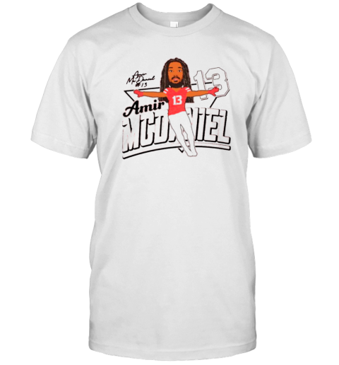 Amir McDanield 13 Caricature Louisiana Ragin' Cajuns football Signature T-Shirt