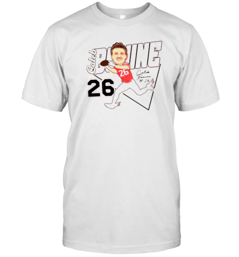 Caleb Bonine 26 Caricature Louisiana Ragin' Cajuns football Signature T-Shirt