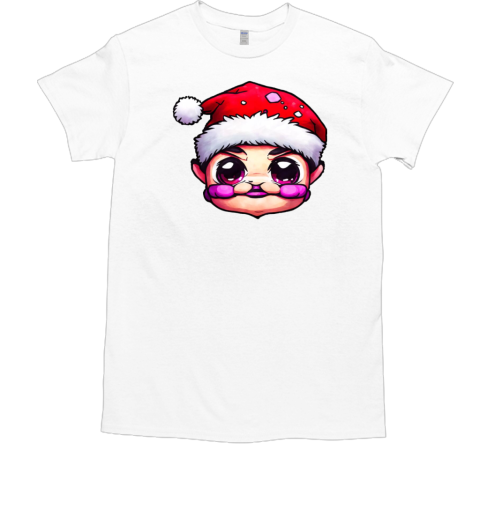 Cartoon Character in Santa Claus Hat with a Big Smile T-Shirt