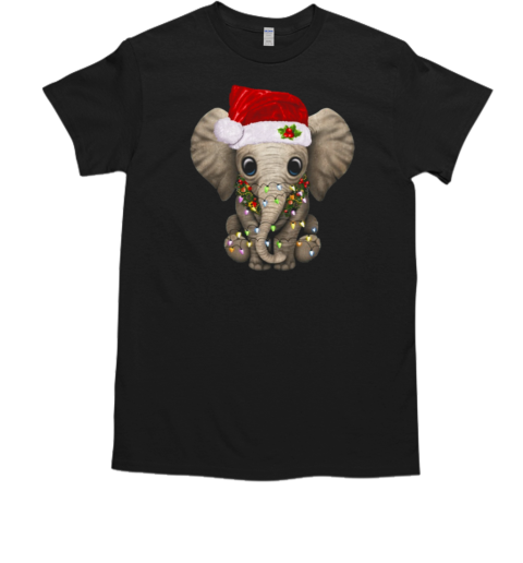 Cute Elephant Wearing Noel Hat Christmas Elephant T-Shirt