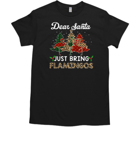 Dear Santa Just Bring Flamingos Funny Christmas Flamingo T-Shirt