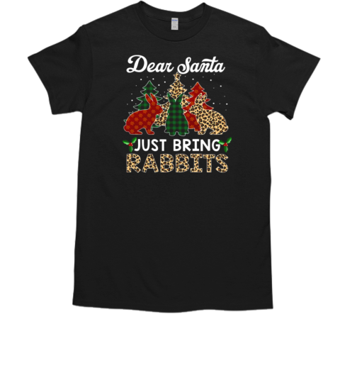 Dear Santa Just Bring Rabbits  Funny Christmas Rabbit T-Shirt