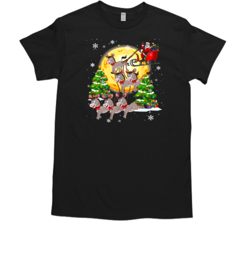 Donkey Christmas Donkey Tractor Christmas Tree T-Shirt