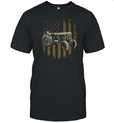 Farmer America Flag Tractor T-Shirt