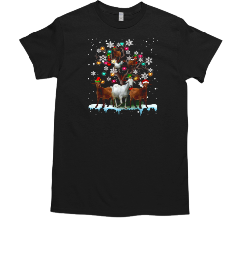 Goat Christmas Goat Tree Christmas T-Shirt