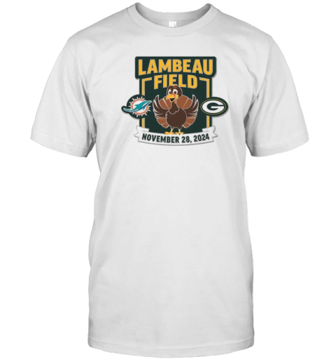 Green Bay Packers vs Miami Dolphins Lambeau Field November 28 2024 Matchup T-Shirt