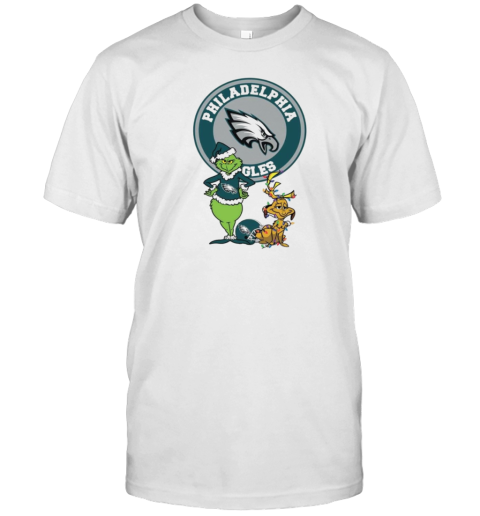 Grinch And Max Philadelphia Eagles Merry Christmas 2024 T-Shirt