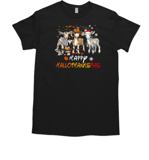 Happy Hallothanksmas Halloween Thanksgiving Christmas T-Shirt