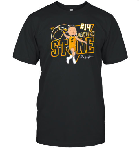 Jayden Stone 14 West Virginia Mountaineers basketball Caricature Signature T-Shirt