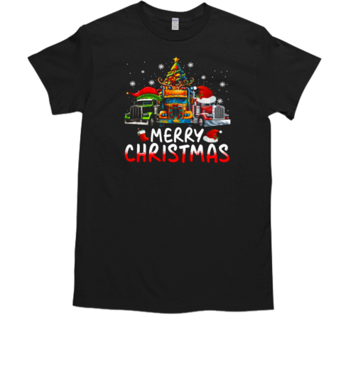 Merry Christmas Truckers Looks Bright Christmas Trucker T-Shirt