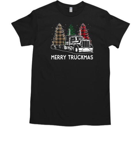 Merry Truckmas Christmas Tree ELF Santa Leopard T-Shirt