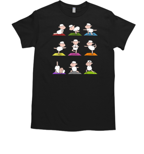 Sheep Yoga T Shirt Funny Cute Sheeps In Yoga T-Shirt