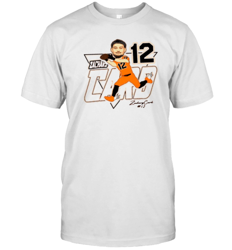 Zachary Card 12 Oregon State Beavers Caricature Signature T-Shirt