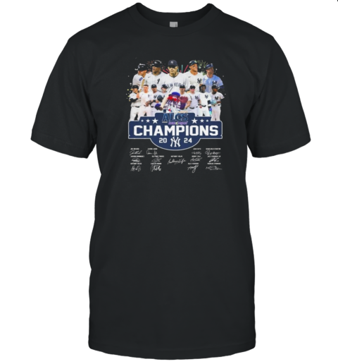 ALCS Champions 2024 New York Yankees Signatures Fireworks T-Shirt