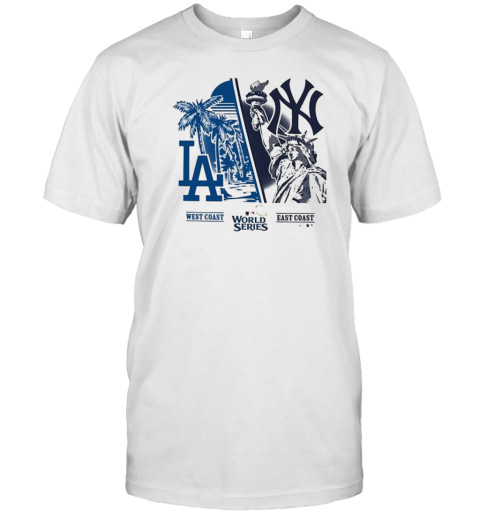 Los Angeles Dodgers vs. New York Yankees '47 Ash 2024 World Series Matchup Split T-Shirt