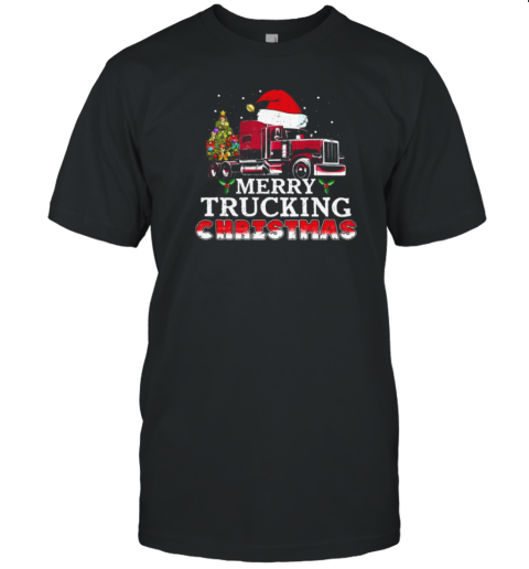 Merry Trucking Christmas Santa Hat T-Shirt