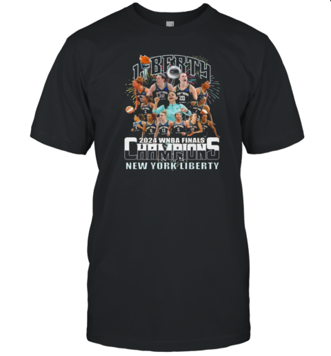 New York Liberty 2024 WNBA Finals Champions Celebrating Fireworks T-Shirt