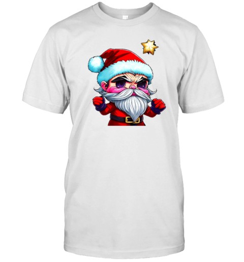 Cartoon Character Dressed as Santa Claus with Red Beard and Eyes T-Shirt