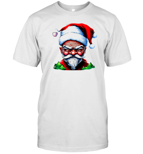 Cartoon Santa Claus with Coffee Cup T-Shirt