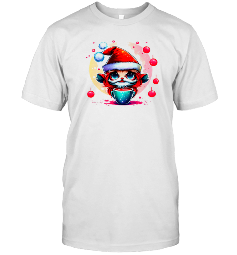 Cute Kitty Cat Enjoying Hot Cocoa T-Shirt