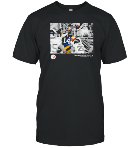 Pittsburgh Steelers George Pickens Black NFL Flash Features Week 7 Photo T-Shirt