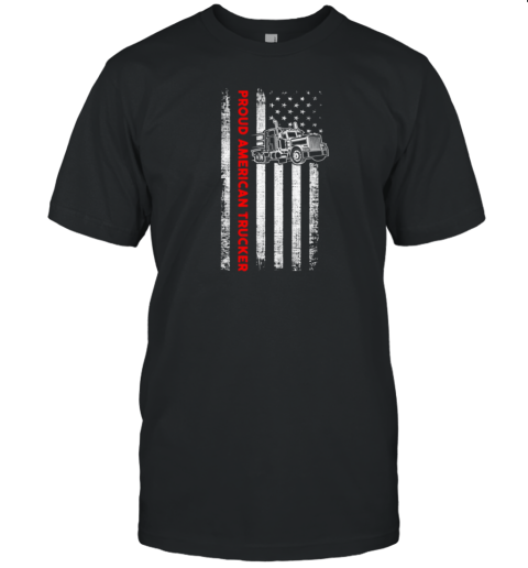 Proud American Trucker Flag Trucker T-Shirt