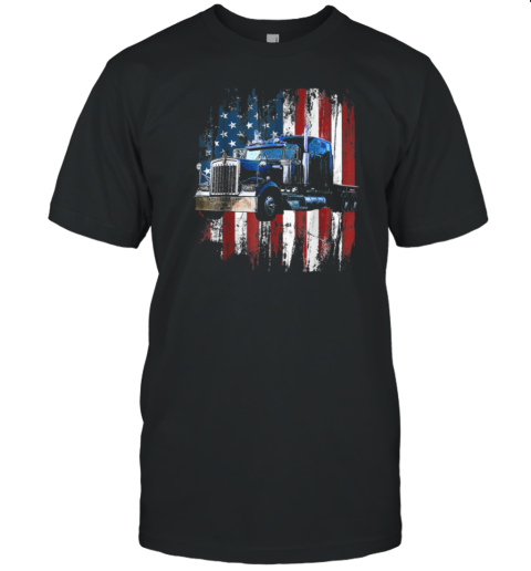 Truck Flag USA Trucker T-Shirt