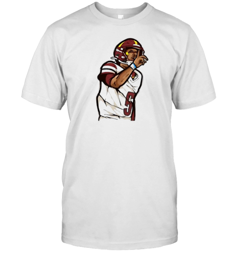 Jayden Daniels Shhh Cartoon Football Design T-Shirt