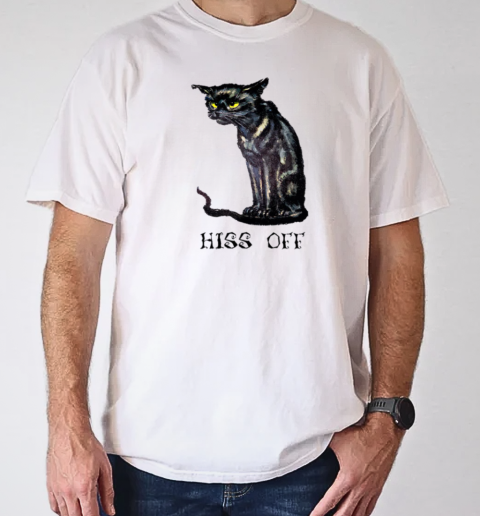 Hiss Off Funny Black Cat T- Classic Men's T-shirt