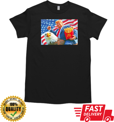 Trump riding Eagle Mcdonald's USA American T-Shirt