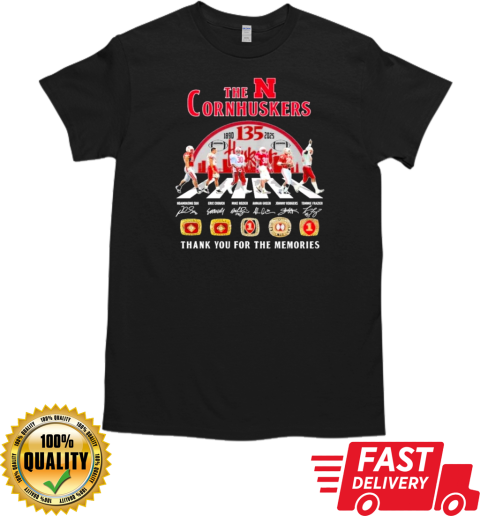 The Nebraska Cornhuskers 135 Years 1890 2025 Signature Thank You For The Memories Signature T- Classic Men's T-shirt