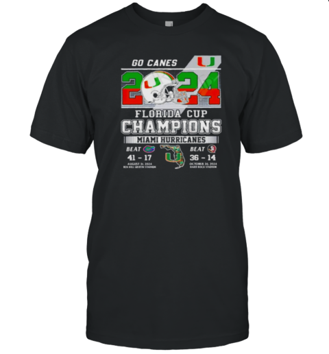 2024 Florida Cup Champions Miami Hurricanes Go Canes T-Shirt