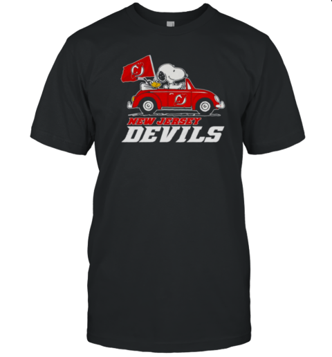 2024 Snoopy and Woodstock riding cars New Jersey Devils T-Shirt