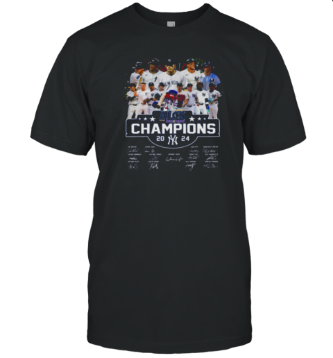 ALCS Champions 2024 New York Yankees Signatures Fireworks T-Shirt