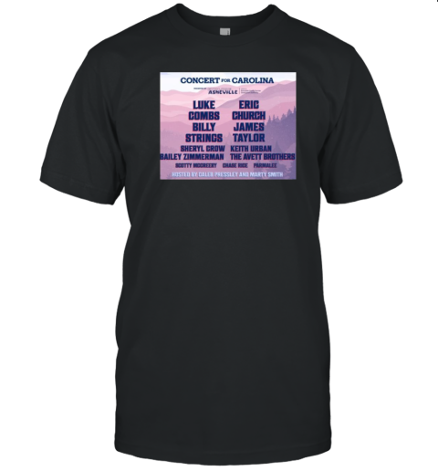 Concert For Carolina Explore Asheville October 26 2024 Bank Of America Stadium T-Shirt