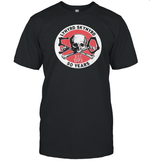 Lynyrd Skynyrd 50 Years Est 1973 Skull T-Shirt