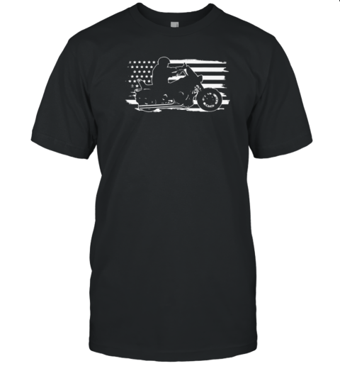 USA Flag With Biker T-Shirt