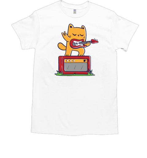 Cat and Electric Guitar T-Shirt